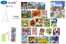Алмазная мозаика: для детей, 21*25 см, частичная выкладка; состав: акриловые круглые стразы, стилус,