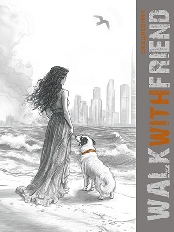 Ежедневник А6, 48л. обл. мел. карт. "Прогулка. Девушка"