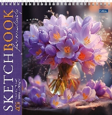 "Premium" Блокнот SketchBook 40л (20л. белый 100г+ 20л.черный 200г) 240х240мм без линовки твердая по