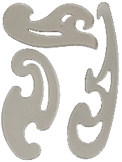 Набор лекал ПРОЗРАЧНЫЕ ТОНИРОВАННЫЕ (Л-6218) в европодвесе 25,17,12 см