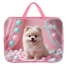 ПМД 4-20 Забавный шпиц - папка менеджера А4(ручка - тесьма),п/э с диз. широкая боковинка,350х265x80м