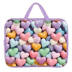 ПМД 2-20 Сердечки 3D -папка менеджера А4(ручка - тесьма),п/э с диз.,  350х265x45 мм