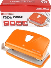 Дырокол (ДР-2783), на 10л., метал./к в карт. коробке, оранжевый, кратно 12 шт