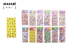 Наклейки декоративные, 3D, 10*12 см, 12 дизайнов, ОПП-упаковка