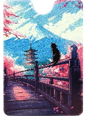 Обложка на пропуск/проездной "Японские мотивы" ПВХ ОП-7758