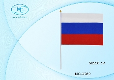 Флаг России "Триколор": на пластиковой трубочке, материал-искусственный шёлк, размер-60*90 см.