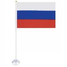 Флаг России полиэфир 14*20см с флагштоком на присоске KLERK 183168