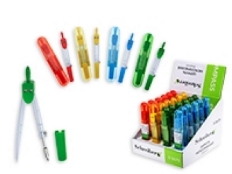 Циркуль S 2670 цветной металлический в пластиковом футляре, в картонном дисплее