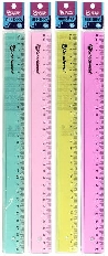 Линейка Schoolformat 30 см пластик тониров. ассорти пастель с европодвесом
