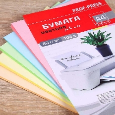 Бумага цветная PALE ПАСТЕЛЬ-АССОРТИ 5цв. (Б-3568) А4 80 г/м2., 50л.