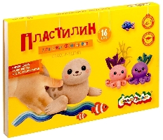 Пластилин классический Каляка-Маляка ДЛЯ ЮНЫХ ФАНТАЗЁРОВ 16 цв. 240 г ассорти со стеком