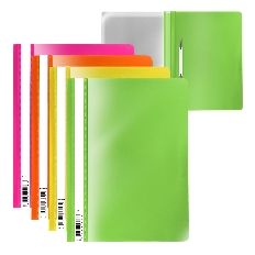 Папка-скоросшиватель пластиковая ErichKrause® Fizzy Neon, A4, ассорти (в пакете по 20 шт.)