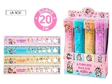 Линейка пластиковая ЗУБАСТИК, 20 см, 4 дизайна в ассортименте, ОПП-упаковка