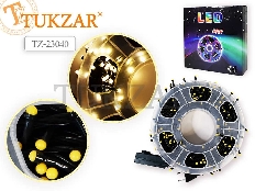 Гирлянда LED в катушке, 50м, цвет белый теплый, провод черный, 320ламп