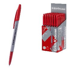 Ручка шариковая ErichKrause Slender Stick Grey 0.7, Super Glide Technology, цвет чернил красный (в к