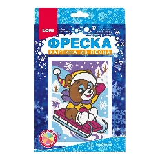 Пз/ф-041 Фреска. Картина из песка "Бурый мишка"