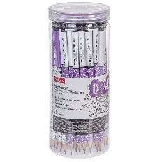 Карандаш чернографитн. Hatber Doodles трехгран.корпус 72шт. серия  "HB" с ластиком с заточ.  в Пласт