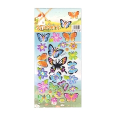 Наклейка объемная 10*16см Бабочки уп20/4000шт YD-138-02 Р22072-5