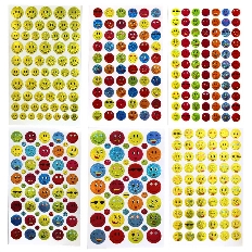 Наклейка 9,5*15,5см Смайлы уп10шт Р22072-18