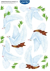 3.0001885 "Империя Поздравлений" Оформительские наклейки "Голуби мира"(голуби с георгиевской лентой)