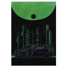 Папка-конверт на кноп А6 (115*165мм) 0,15мм КОКОС City car 251329 непрозрачная с рисунком
