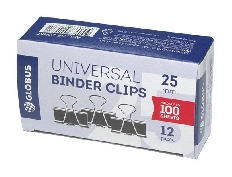 Зажимы для бумаг "Quality" 25мм, 12шт. черные ЗБ-25ЧК