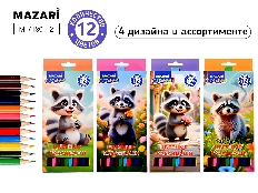 Карандаши цветные деревянные ЕНОТ, 12 цв., шестигранный корпус, d грифеля=2,8 мм, картонная упаковка