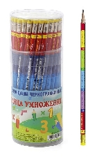 Карандаш чернографитн. Hatber круглый корпус 72шт. "HB" с таблицей умножения с ластиком с заточ.   в