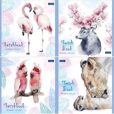 "Premium" Блокнот SketchBook 40л А5ф 165х165мм без линовки 100г/кв.м на скобе Обложка мел.кар