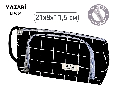 Пенал-косметичка GRID BLACK, 21х8х11.5 см, на молнии, полиэстер, ОПП-упаковка