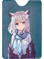 Обложка на пропуск/проездной "Милая девочка-кошка" ПВХ ОП-8082