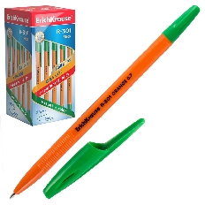 Ручка шариковая ErichKrause R-301 Stick Orange 0.7, цвет чернил зеленый (в коробке по 50 шт.)