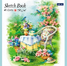 "Premium" Блокнот SketchBook 40л А5ф 165х165мм без линовки 100г/кв.м на скобе Обл. мел.картон мат.ла