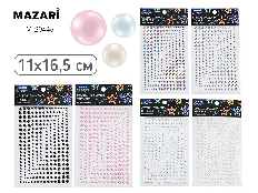 Стразы-наклейки пластиковые, 11*16.5 см, 6 дизайнов, ОПП-упаковка