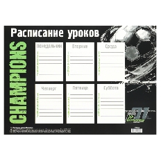 Расписание уроков А4 КОКОС Champions 252335