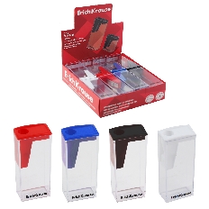 Точилка пластиковая ErichKrause City, Classic, с контейнером, ассорти (в коробке-дисплее по 16 шт)
