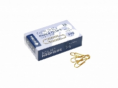 Скрепки канцелярские L28 мм, 100 шт. цветные (золотые) С28-100 З