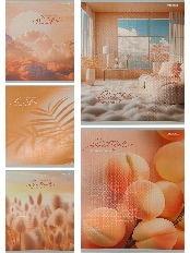 Тетрадь КЛЕТКА 48л. PEACH FUZZ (48-7132) (цветная мелов. обл., лён)