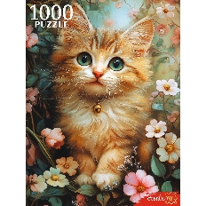 ПАЗЛЫ 1000 элементов. КОТЕНОК В ЦВЕТАХ (арт.П1000-8275)