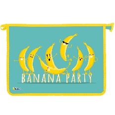 ПТ- 83 Banana party  -папка д/тетр. А4 на молнии,дизайн с двух сторон