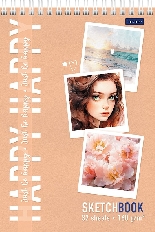 "Premium" Блокнот SketchBook 32л А5ф 160г/кв.м без линовки запечат. оборот с пошаговыми эскизами тве