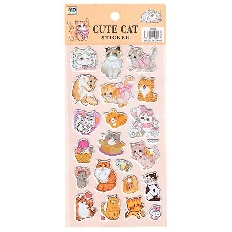 Наклейка декоративная 9,5*22 Котики 2 уп20/4200шт Р22072-1