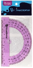 Транспортир Schoolformat 180 гр 12 см пласт. ассорти тониров. с европодвесом