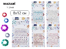 Стразы-наклейки пластиковые, 8*12 см, 6 дизайнов, ОПП-упаковка