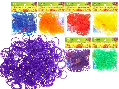 Набор цветных резиночек для плетения браслетов, п/э пакет, 300 резиночек, 1 цвет в упаковке, всего 6