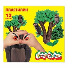 Пластилин Каляка-Маляка 12 цв. 180 г со стеком 3+
