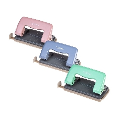 Дырокол -Record- Металлический 12л с линейкой Ассорти