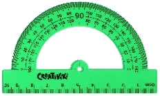 Транспортир Creativiki 180 гр 10 см пласт. зелен. тониров.