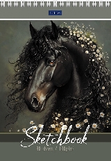 "Premium" Блокнот SketchBook 80л А5ф 100г/кв.м без линовки твердая подложка на гребне-