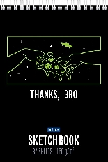 "Premium" Блокнот SketchBook 32л А5ф 160г/кв.м без линовки запечат. оборот с пошаговым